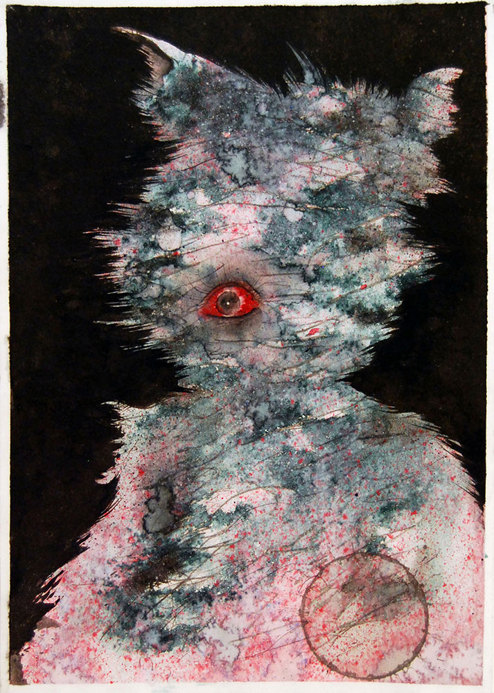 Jim Holyoak. Motor Psycho, 2013, ink on paper, 30 x 21 cm