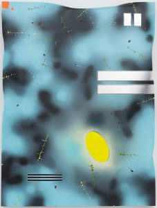 Han Schuil, HEAT LXXIII, 2023, alkyd en spuitbusverf op aluminium, 106 x 80 x 12 cm