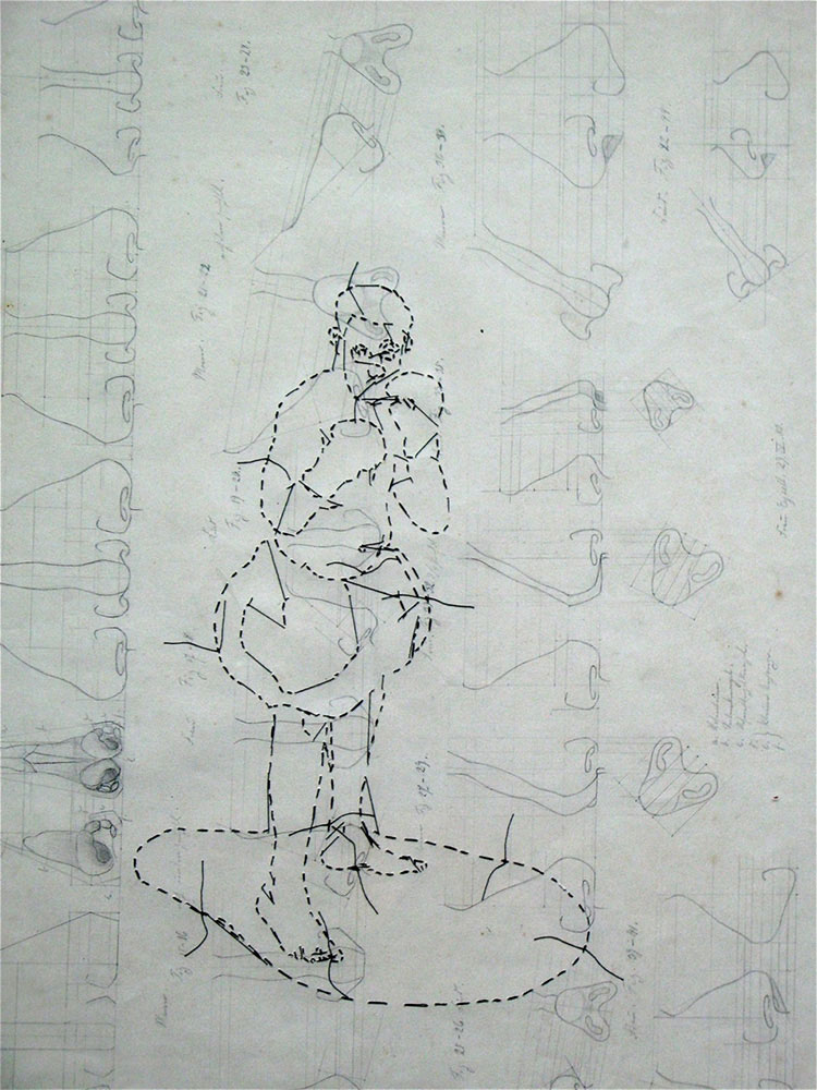 Dieter Mammel. without title, 2012, embroidery on paper, 60 x 45 cm
