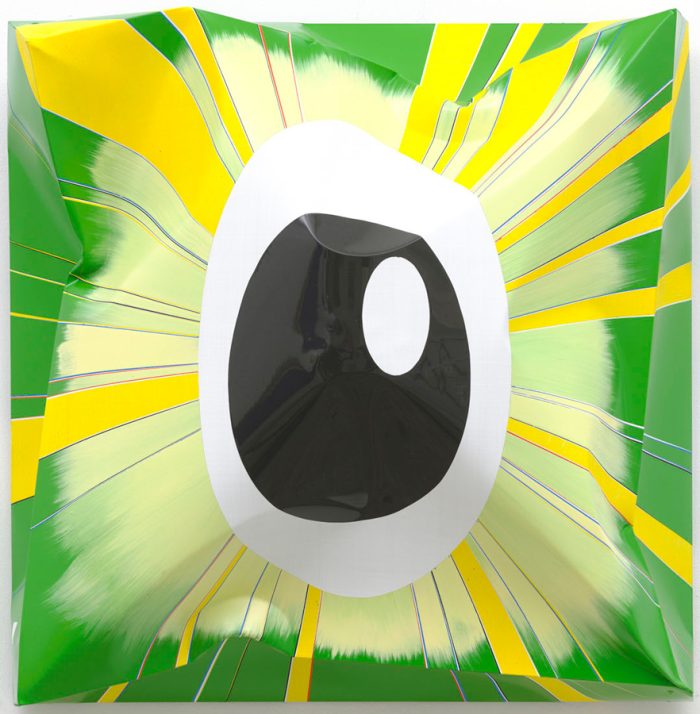 Han Schuil, Blast Cyclops VI, 2010, alkyd en lak op aluminium 60 x 60 x 22 cm