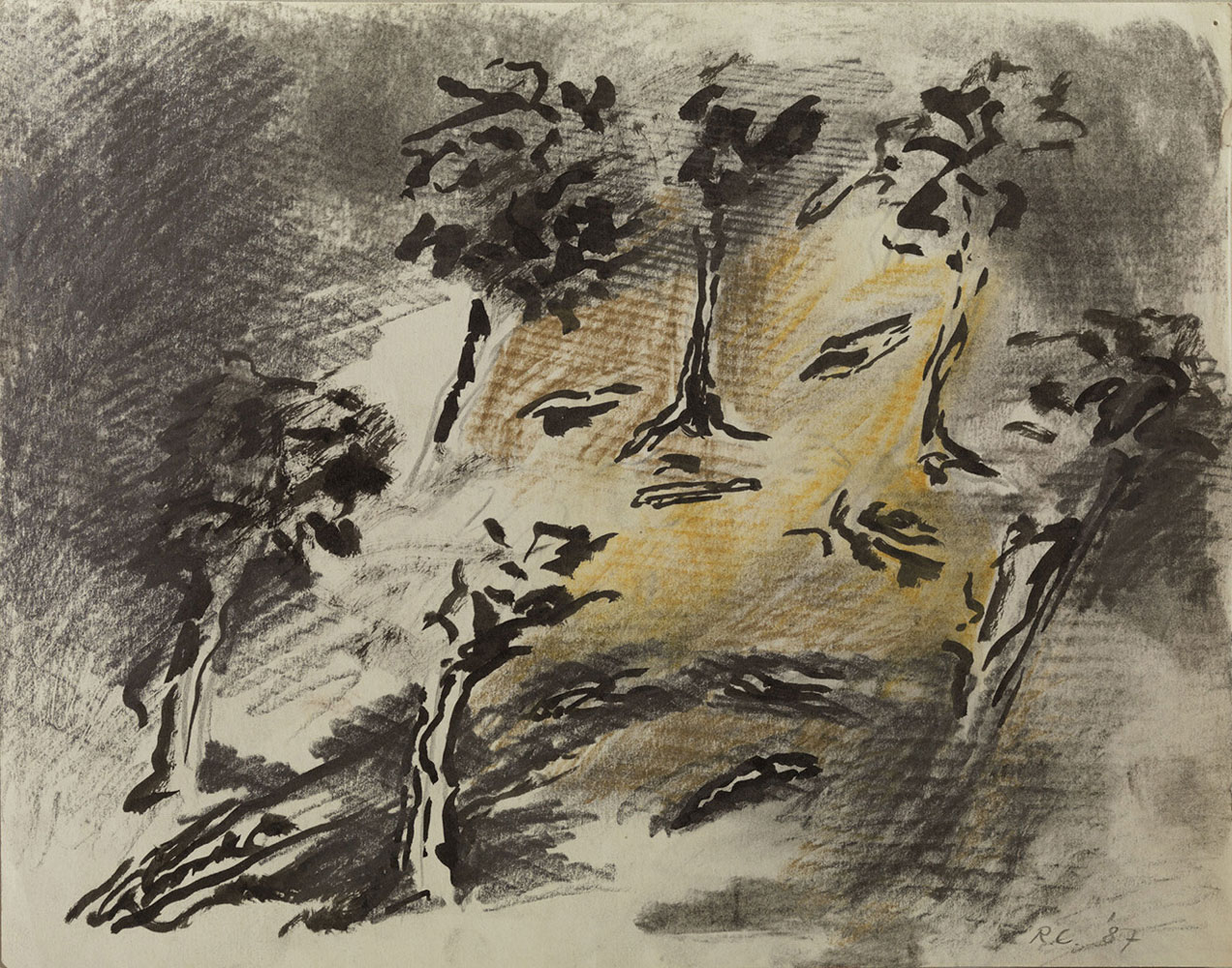 Robine Clignett. X-forest, 2000, pastel on paper, 24 x 29,5 cm