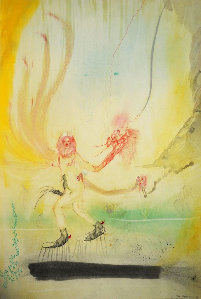 Anya Balyat Giunta, Secrets 5, 2024, waterclourprahite, ink on paper, 57 x 38 cm