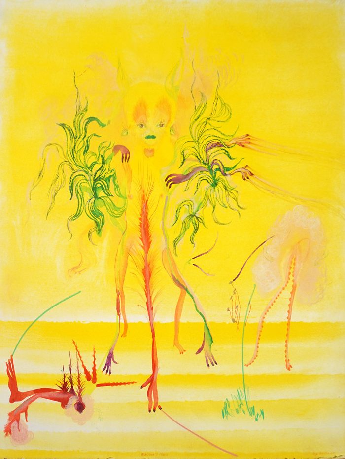 Anya Belyat Giunta, Menstrum III, 2024, watercolour, ink coloured pencil on paper, 66 x 50 cm