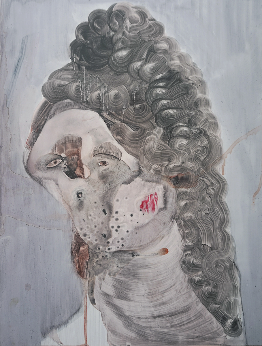 Anya Belyat Giunta, Strangers XIII, 2024, graphite, (coloured)pencil, ink on paper, 66 x 51 cm