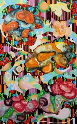 Christie van der Haak, Osmose, 2002, oilpaint on linen, 180 x 110 cm