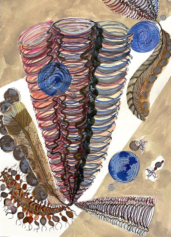 Dan Zhu, The Ship, 2022, watercolour, ink on paper, 36 x 26 cm