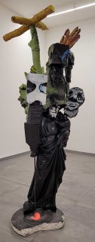 David Bade, Father and Child, 2026, diverse materials, pu-coating, 225 x 80 x 115 cm