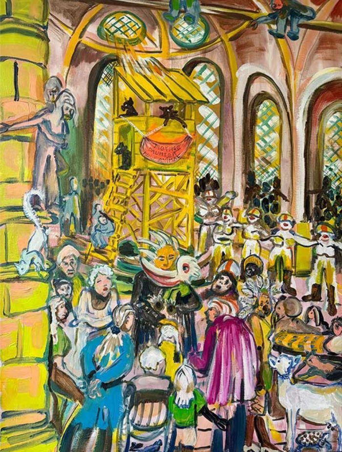 David Bade, 2025, In the name of the Mother the Daughter and the Holy Animal, acrylic paint on linen, 80 x 60 cm