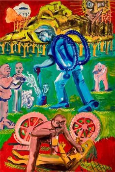 David Bade, Looking, for the South Face 2025, acrylic paint on linen, 150 x 100