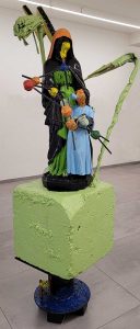 David Bade, Mother and Child, 2026, diverse materials pu-coating, 210 x 70 x 80 cm