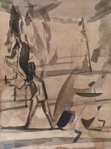 Diederik Gerlach, Der Suchende, 2023, ink on paper, 32 x 24 cm