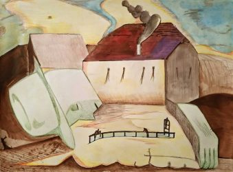 Diederik Gerlach, Die Vierte Ist Gruen, 2026, ink, crayon on paper, 56 x 76 cm
