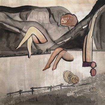 Diederik Gerlach, Frauenwahn, 2025, acrylic ink on paper, 50 x 50 cm