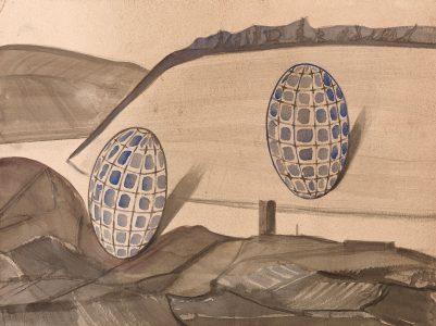 Diederik Gerlach, Goethe (Mit der Seele suchend), 2023, ink on paper, 45.5 x 61 cm