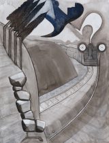 Diederik Gerlach, Im Harz (Brocken), 2023, ink on paper, 65 x 50 cm