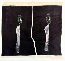 Dieter Mammel, Twins, 2024, ink on canvas, 100 x 106 cm