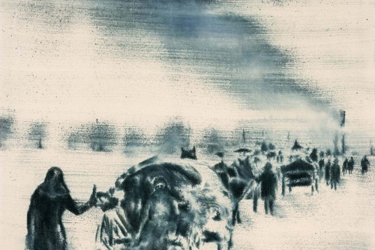 Dieter Mammel, Weg (A Way), 2019, ink on canvas, 140 x 140 cm