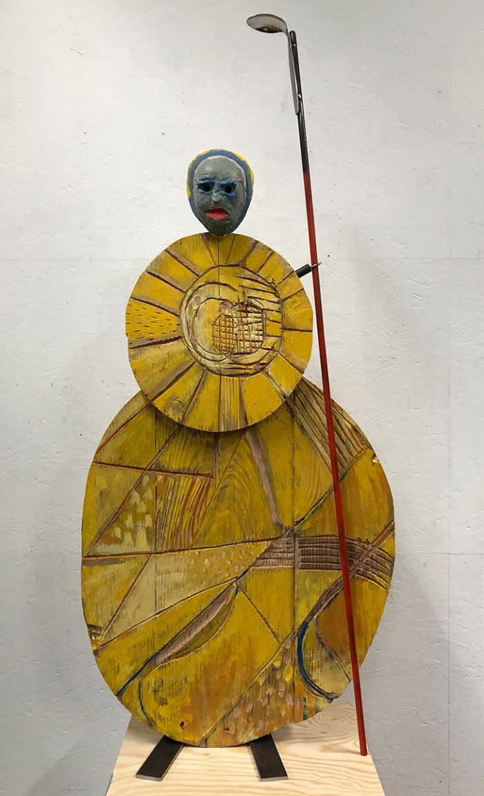 Dirk Zoete, The Sun, 2024, wood, metal, plasticrete, 115 x 53 x 25 cm