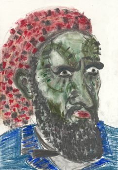 Dirk Zoete, Portrait nr 181, 2022, coloured chalk, pigment, charcoal on paper, 46 x 32 cm