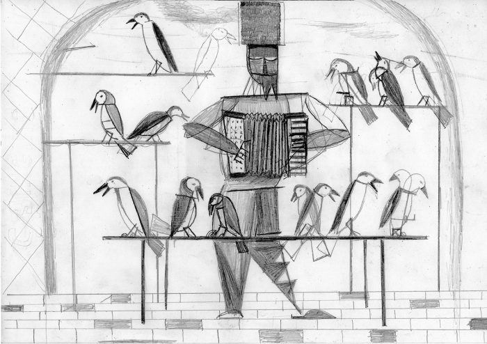 Dirk Zoete. Singing Birds, 2013, pencil on paper, 21 x 29,7 cm