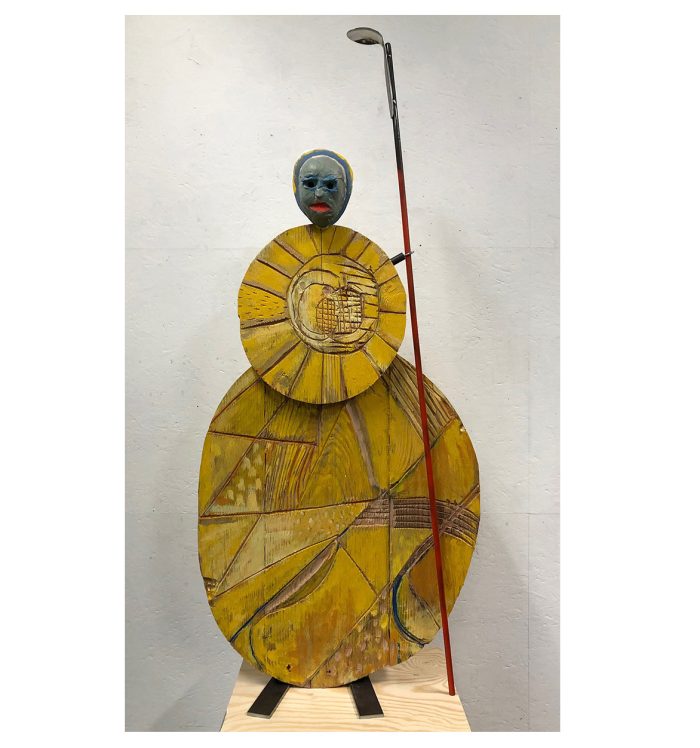 Dirk Zoete, The Sun, 2024, wood, metal, plasticrete, 115 x 53 x 25 cm