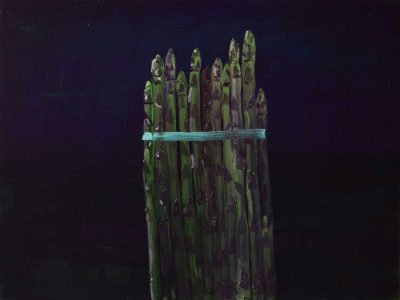Erik Pape, Green Asparagus, 2025, oilpaint on panel, 60 x 80 cm