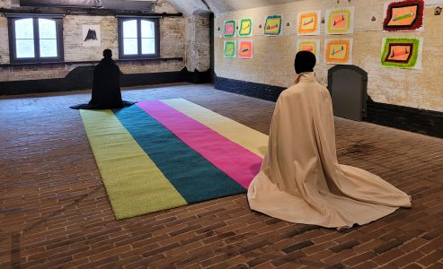 Fransje Killaars, The Intuition, 2025, wool, cotton, mannequins, 115 x 370 x 170 cm, Art Island
