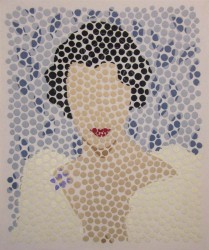 Funda Alkan, Vivien Leigh, 2012, embroidery on canvas, 120 x 100 cm
