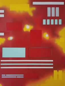 Han Schuil, HEAT II, 2011, alkyd and spraypaint on aluminium, 165 x 125 x 4 cm