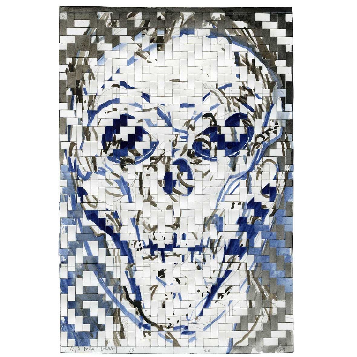 Henri-Jacobs-JD1040-(recto)-2025-watercolour-pencil-on-plaited paper, 23 x 
 15,5cm