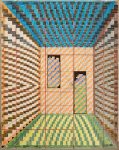 Henri Jacobs, Journal Drawing 1045, L'espace Las Meninas, recto, Thursday 28 August, 2025, coloured pencil, ink on plaited paper, 32 x 24 cm