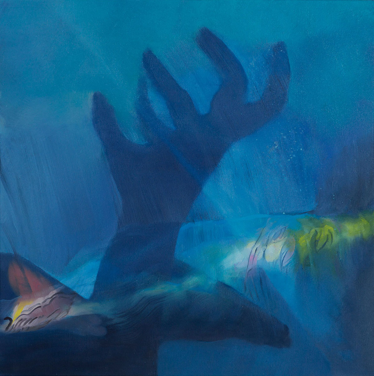 Janice McNab, The Shadow of an Animal in the Rain, 2023, oilpaint on linen, 70 x 70 cm