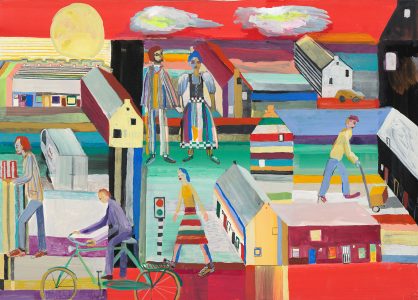 Jantien Jongsma, De Hofjes (The Courtyards), 2023, gouache on paper, 50 x 70 cm