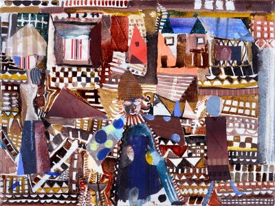 Jantien Jongsma, Egyptische Kleedje (Egyptian rug), 2022, acrylic, cotton on linen, 30 x 40 cm