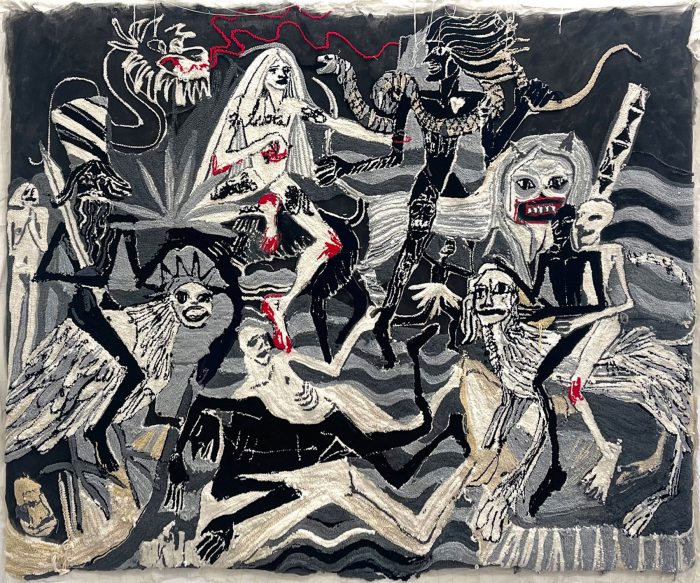 Julia Kiryanova, The Battle I, 2022, tufted wool on cotton, 220 x 260 cm