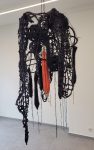 Karin van Dam, Seaorganism, 2023, felt, wool, plastic, metal,rubber, 140 x 60 x 60 cm