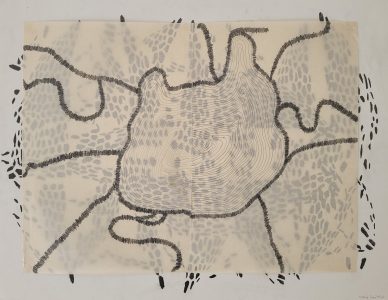 Karin van Dam, Sumas Lake, 2023, pencil, graphite on paper, 40 x 57 cm