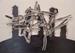 Karin van Dam, no title, 2025, pencil, graphite, collage on paper, 30 x 42 x 4 cm