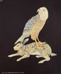 Kevin Simon Mancera, Let's just pretend that everything is fine, 2024, gouache on paper, 42 x 33 cm