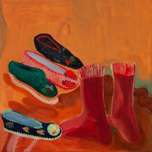 Lotte van Lieshout, Deliberation, 2023, oilpaint on linen, 60x60cm