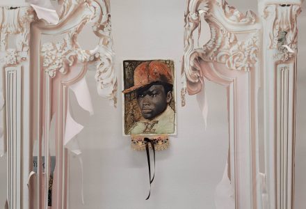 Marjolijn van der Meij, Luis Vuitton, 2025, oil paint on paper, 30 x 21 cm