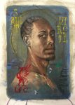 Marjolijn van der Meij, Virgil van Dijk, 2025, oilpaint on paper, 30 x 20 cm