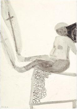 Martin Assig, Dichterin, 2023, ink on paper, 22 x 15,2 cm