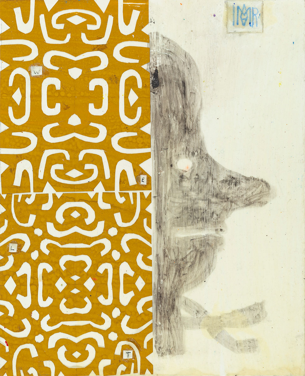Martin Assig, Seelen, #173 (Welt), cut out, gouache, wax on paper, 30,5 x 25 cm