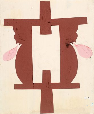 Martin Assig, Seelen#66, 2020, cut out goauche wax on paper, 30,5x25cm