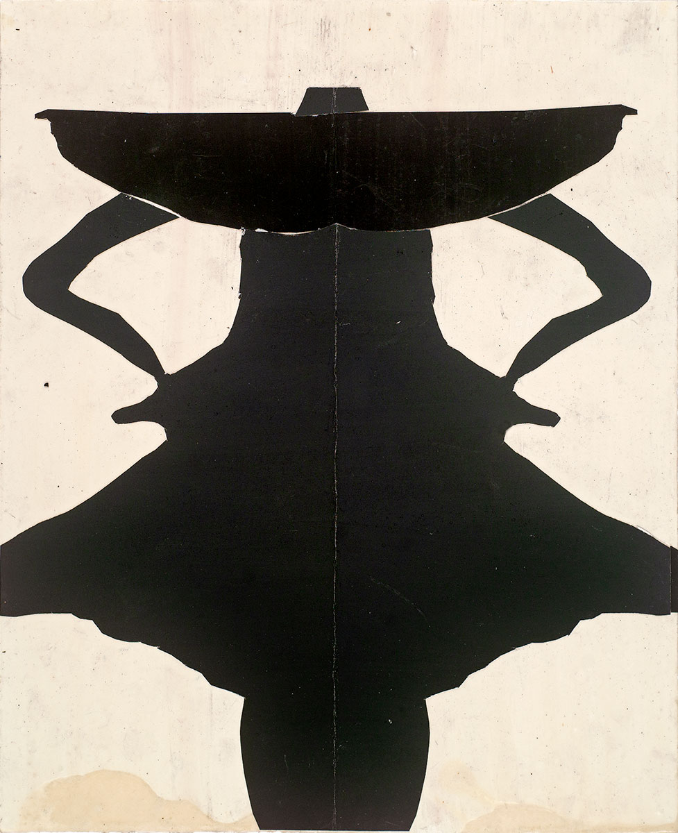 Martin Assig, Seelen, #92, 2020, cut out, gouache, wax on paper, 30,5 x 25 cm