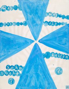 Martin Assig, St.-Paul, #993 (was ist Sehnsucht), 2019, tempera, wax on paper, 39,3 x 30,5 cm