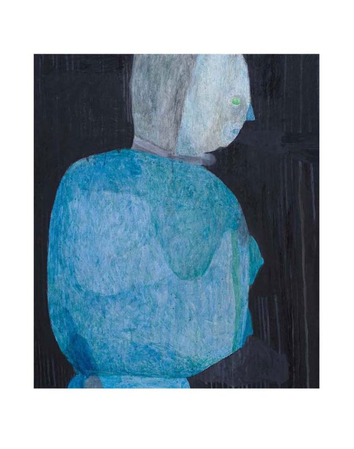 Martin Assig, Sympathisantin (detail), 2024, gouache, wax on paper, 185 x 143 cm