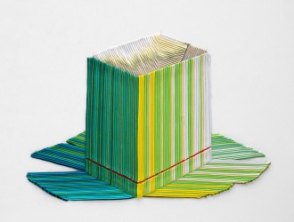 Martin Fenne. Acknowledgement, 2014, satin piping, 50 x 72 x 2 cm