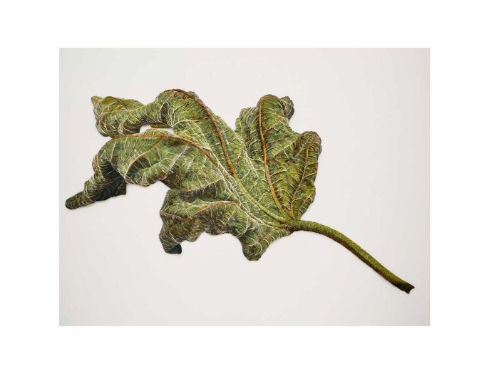 Martin Fenne Fig Leaf, 2026, satin piping, 90 x 140 x 3 cm